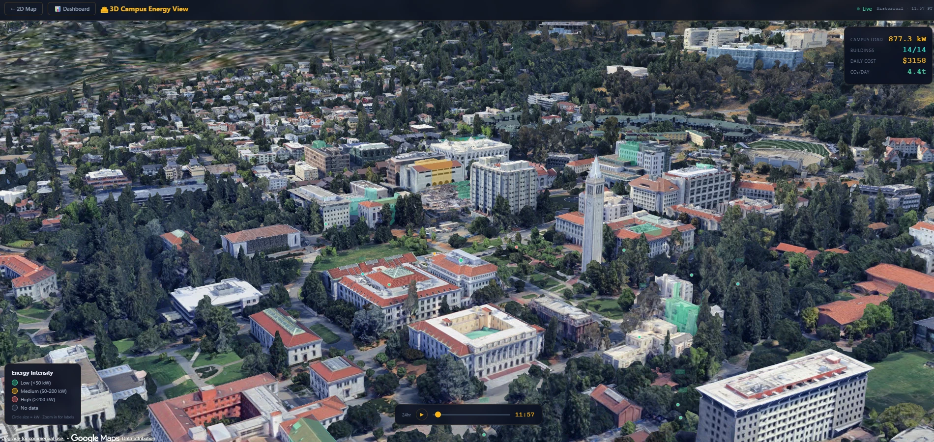 Campus aerial view supporting BIM integration