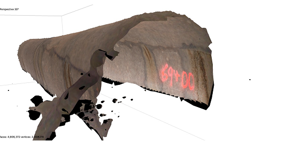 Reality capture model used to create the remote tunnel experience