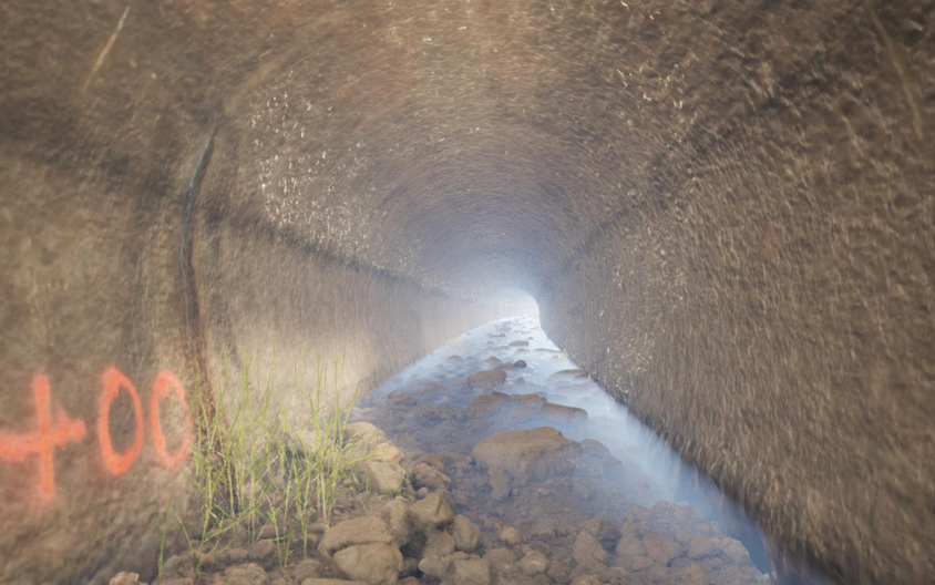 Immersive VR view inside the reconstructed tunnel