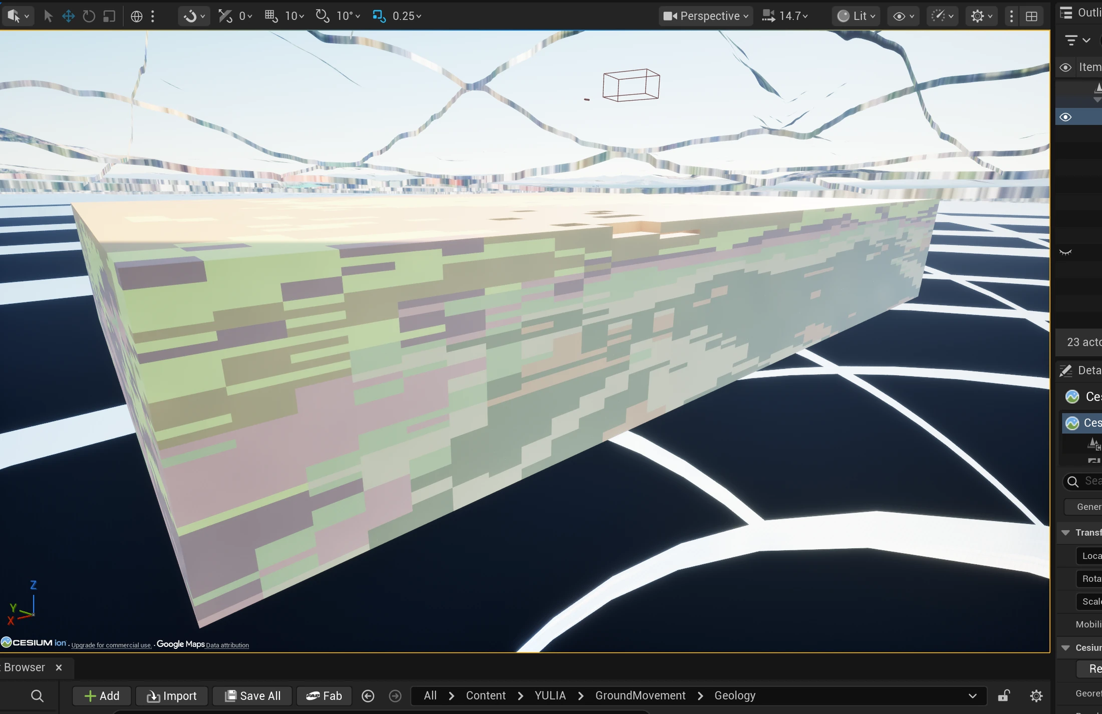 Subsurface model integrated in a 3D campus environment