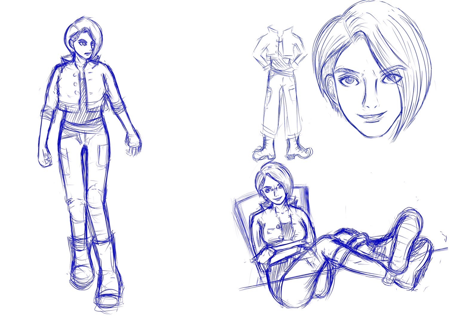 Pose and expression studies for Duan's sister