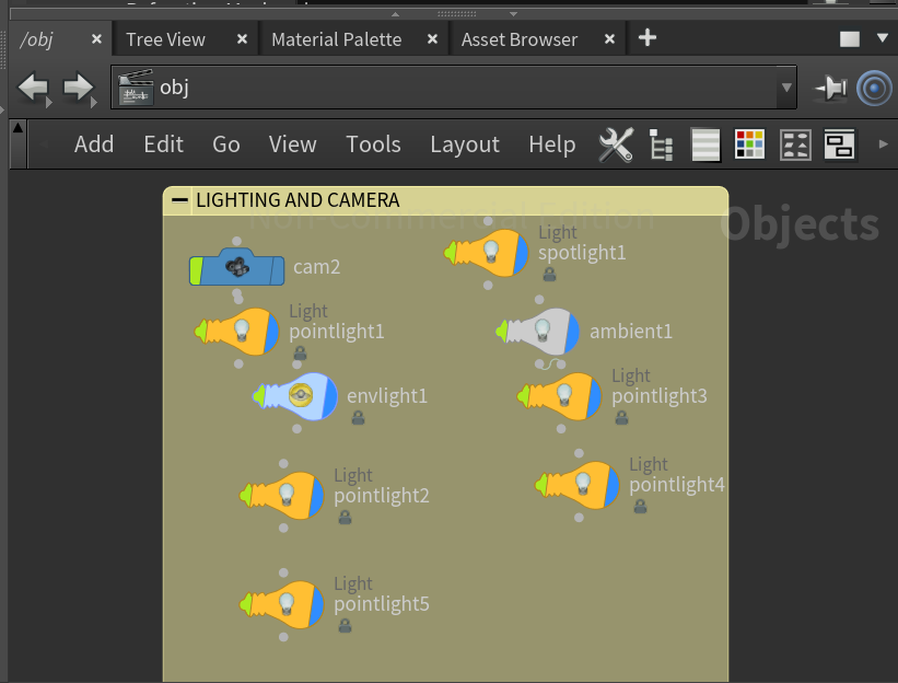 Houdini lighting and camera setup